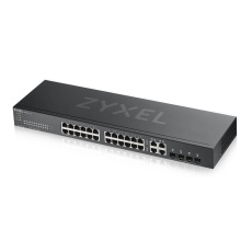 Zyxel GS1920-24V2 28-port Gigabit WebManaged Switch, 24x gigabit RJ45, 4x gigabit RJ45/SFP, fanless