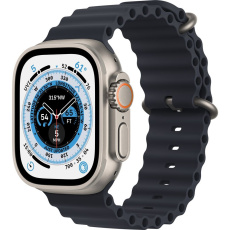 Apple Watch Ultra 49mm titanová s inkoustovým oceánským řemínkem Apple Watch Ultra 49mm titanová s inkoustovým oceánským řemínkem