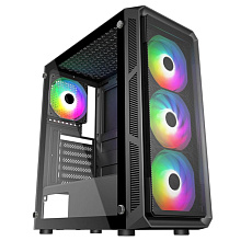 VeinX case HERMES MESH Mid Tower, ATX, 1xUSB 3.0, 2xUSB 2.0, 4x ARGB Fan, ARGB Controller, černá