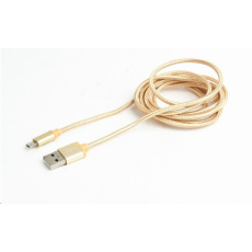 GEMBIRD Kabel CABLEXPERT USB A Male/Micro B Male 2.0, 1,8m, opletený, zlatý, blister