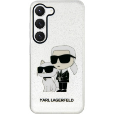 Karl Lagerfeld IML Glitter Karl and Choupette NFT kryt pro Samsung Galaxy S23 čirý