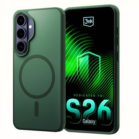 3mk ochranný kryt Smoke MagCase Green pro Samsung Galaxy S26+