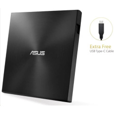 ASUS DVD ZenDrive SDRW-08U9M-U BLACK, External Slim DVD-RW, USB Type-C/Type-A, M-DISC