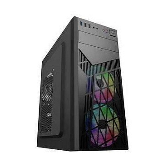 BAZAR - EUROCASE skříň ML N6-560B, ATX, 2x USB-A, 1x USB-C, 2x 120mm ARGB Fan, černá - Rozbaleno (Komplet)