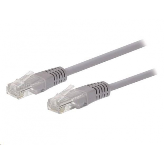 C-TECH kabel patchcord Cat5e, UTP, šedý, 1m