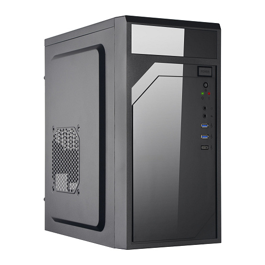 EUROCASE skříň ML M6-590B, Mini Tower, 1xUSB-C, 2x USB 3.0, 2x audio, černá