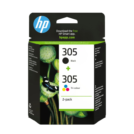 HP 305 2-Pack Tri-color/Black Original Ink Cartridge (100 / 120 pages) HP 305 2-Pack Tri-color/Black Original Ink Cartridge (100 / 120 pages)
