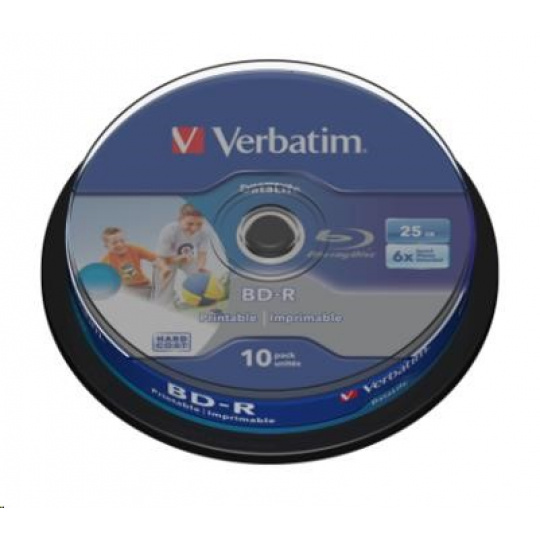 VERBATIM BD-R SL Datalife HTL (10-pack)Blu-Ray/Spindle/6x/25GB Wide Printable