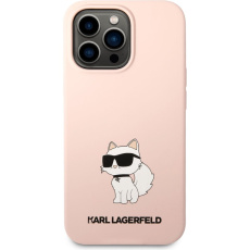 Karl Lagerfeld Liquid Silicone Choupette NFT kryt iPhone 13 Pro Max růžový