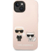 Karl Lagerfeld MagSafe kryt Liquid Silicone Karl and Choupette iPhone 14 růžový
