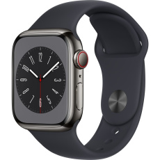 Apple Watch Series 8 Cellular 41mm grafitová ocel s temně inkoustovým sportovním řemínkem Apple Watch Series 8 Cellular 41mm grafitová ocel s temně inkoustovým sportovním řemínkem