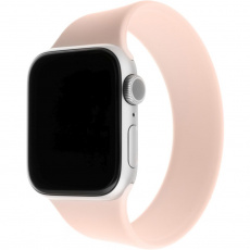 FIXED provlékací silikonový řemínek Apple Watch 42/44/45mm S růžový