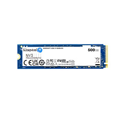 Kingston SSD 500GB NV3, M.2 2280, NVMe PCIe Gen4x4, (R: 5000MB/s; W: 3000MB/s)