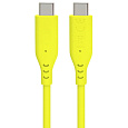 PREMIUMCORD Kabel USB-C na USB-C, 60W, 480Mbps, silikonový, žlutý, 1,5m
