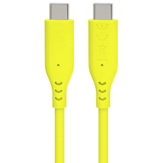 PREMIUMCORD Kabel USB-C na USB-C, 60W, 480Mbps, silikonový, žlutý, 1,5m