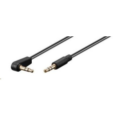 PREMIUMCORD Kabel Jack 3,5mm - 3,5mm konektor 90° M/M 1m PREMIUMCORD Kabel Jack 3,5mm - 3,5mm konektor 90° M/M 1m